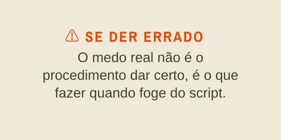Página do material mostrando o que fazer se der errado